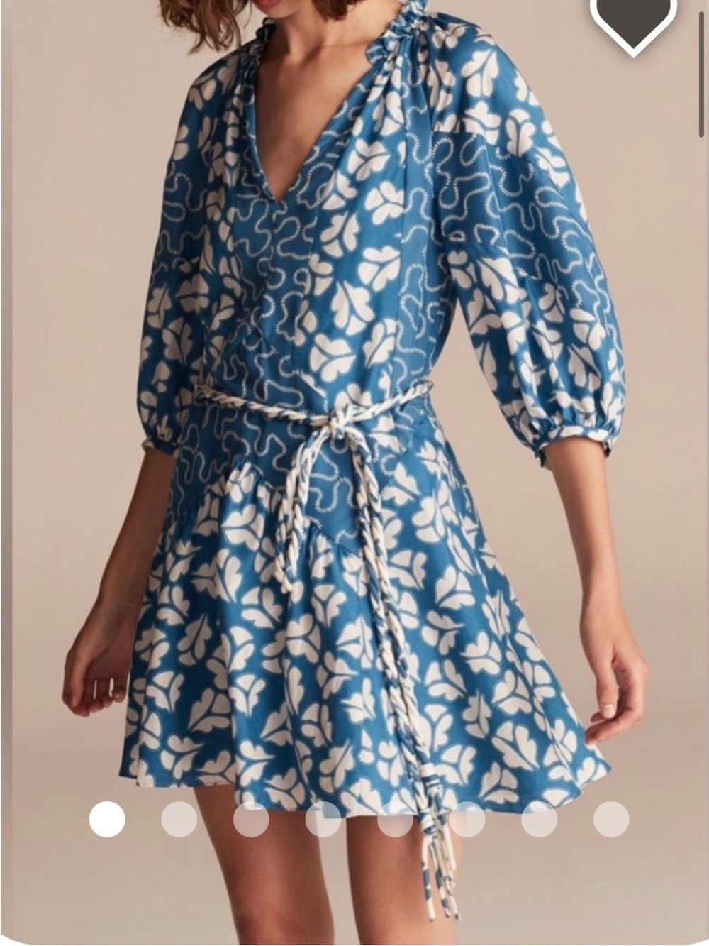 Rebecca Taylor Blue and White Floral Midi Dress
